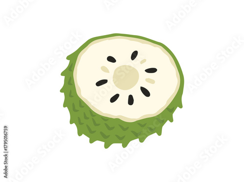 Sliced Soursop Fruit Clip Art
