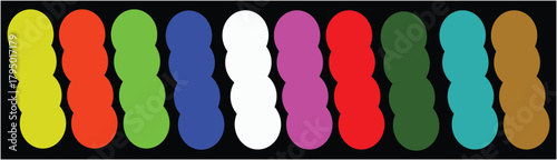 Bold Multicolor Rounded Shape Palette for Modern Design Work