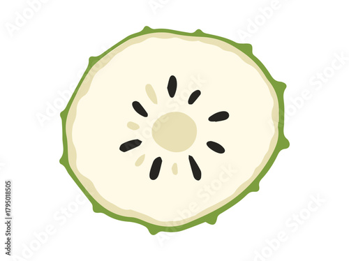 Soursop Fruit Sliced Clip Art
