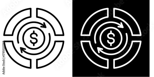 Revenue Icon Set White Style Collection