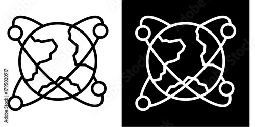 Global Icon Set White Style Collection