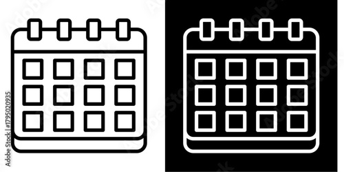 Calendar Icon Set White Style Collection