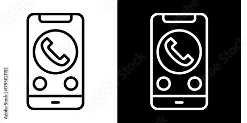 Phone Icon Set White Style Collection