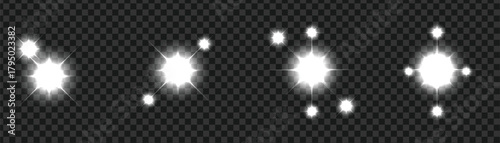 Magical sparkling lights and bokeh effects on a dark background