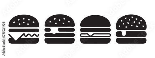 Wavy Patty Burger Icon Design