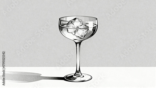 CocktailGlassWithIceCubes
