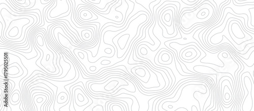 Seamless topographic wavy lines design. gray flowing curve lines on white background. abstract elevation inspired terrain pattern with fluid continuous contour lines.	