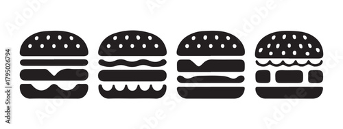 Minimalist Hamburger Line Art Icon Vector Illustration Eps 10