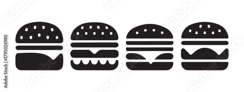 Minimalist Hamburger Line Art Icon Vector Illustration Eps 10