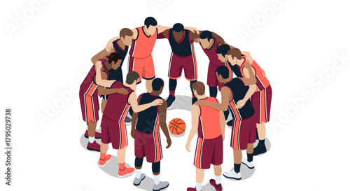 Basketball team huddle: unity and strategy in sport meeting
