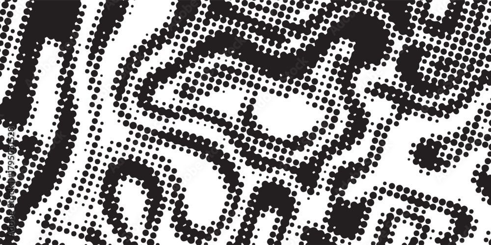 Fototapeta premium Abstract Black and White Halftone Circuit Pattern