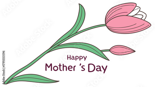 Single tulip with “Happy Mother’s Day” below