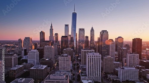 Rooftop Aerial with City Panorama
