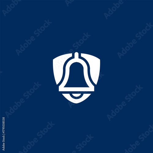 shield bell logo design vector