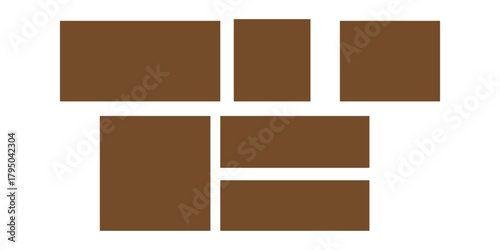 Modern collage 4 frame photos. Template for portfolio. Photo tiles layout. Vector illustration