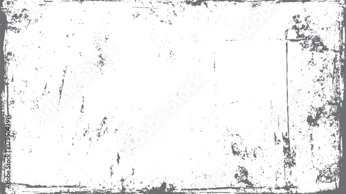 Distressed grey grunge texture border with scattered speckles and scratches on white background vector