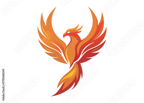 Phoenix bird logo silhouette vector, phoenix bird logo vector icon illustration design, Vector silhouette of a Phoenix bird, falcon wings phoenix bird logo silhouettes vector on a white background