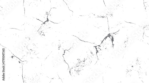 White surface with irregular dark gray cracks and speckles creating a distressed texture pattern background