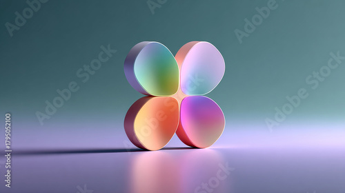 Abstract 3D shapes with soft gradient colors create modern and minimalistic design