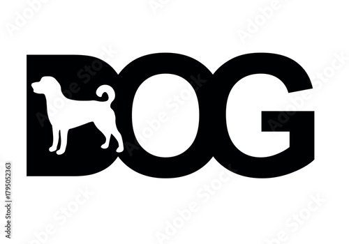 Minimalist Dog Silhouette Logo Vector Illustration - Pet Care, Veterinary, or Animal Shelter Symbol