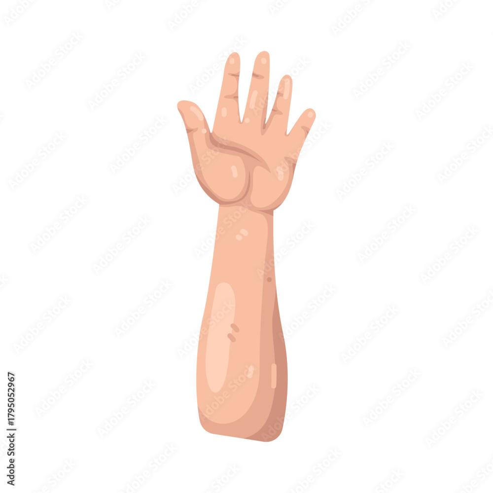 Fototapeta premium Illustration of Hand with Fingers Extended Upward