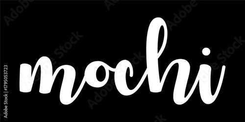 Mochi logo vector letter black and white