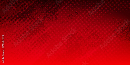 Intense Red Grunge Halftone Texture Background. Modern Trendy design in Vector Illustration