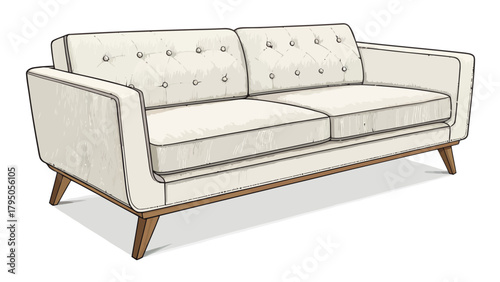 Stylish cream sofa for modern living rooms, offering comfort and elegance for your home decor projects with its inviting design and cozy appeal