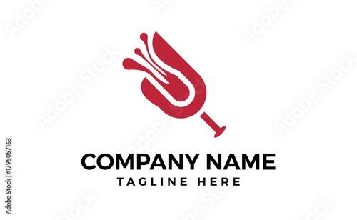 Minimalist wineglass logo