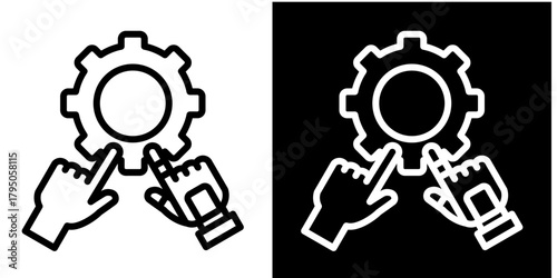 Collaborative Robots  Icon Set White Style Collection