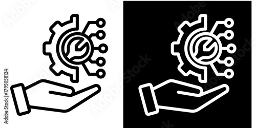 Predictive Maintenance  Icon Set White Style Collection