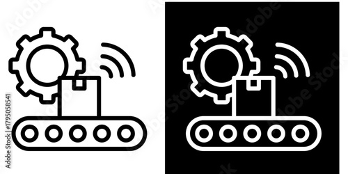 Smart Production  Icon Set White Style Collection