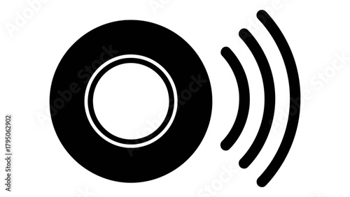 Parking sensor icon illustrating ultrasonic detection waves for vehicle assistance technology Vector