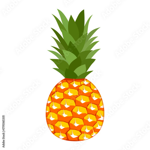 pineapple fruit illustration, summer fresh fruit theme