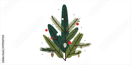christmas tree branches A bold yet minimalist composition with handcrafted textures, geometric forms, and clean color blocks. A modern and elegant design that balances simplicity with artistic warmth 
