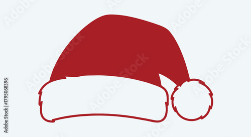 Santa's Festive Hat A Classic Christmas Icon in Red and White, Symbolizing Holiday Cheer