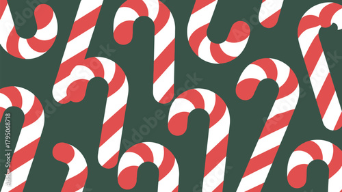Festive candy cane pattern for charming holiday backgrounds and cheerful seasonal designs, perfect for adding a touch of Christmas magic to any project