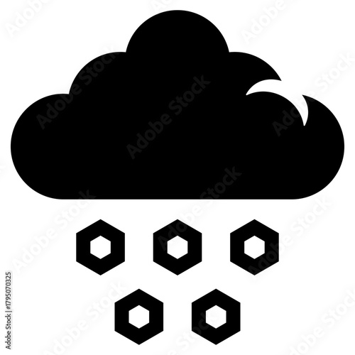 cloud with ice pellets hail icon