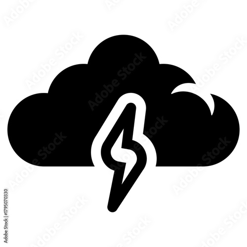 cloud with lightning thunder icon