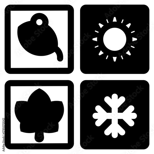 four seasons spring summer fall and winter icon