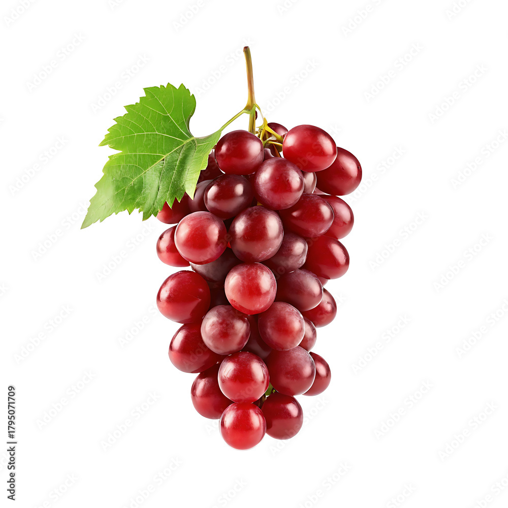 Fototapeta premium red grapes bunch isolated on white background