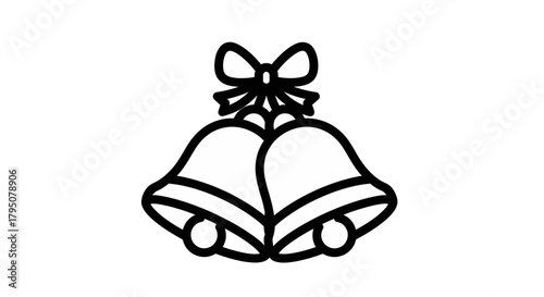 Elegant Holiday Bells Icon Festive Design for Celebrations, Weddings, and Seasonal Greetings