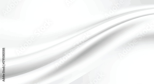 Elegant and Smooth White Fabric Background with Flowing Drapes and Gentle Waves, Evoking Purity and Softness in an Abstract Design