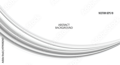 Sophisticated abstract vector illustration showcasing fluid white and light grey waves, ideal for clean web design, business presentations, and stylish backdrops