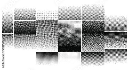 Geometric Array of Shaded Squares Abstract Pattern with Reflections