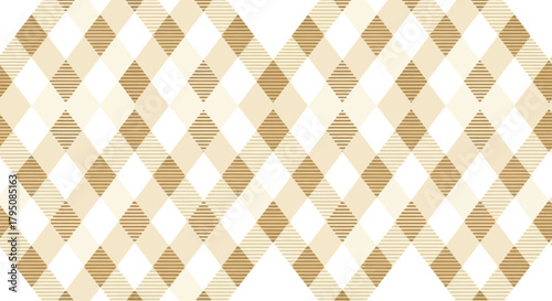 Pattern with brown and beige checkered diamonds for textile design
