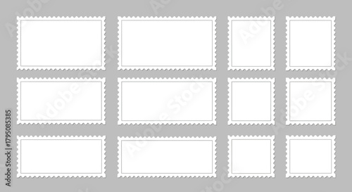 Blank Postage Stamps Collection Mockups for Design and Crafts