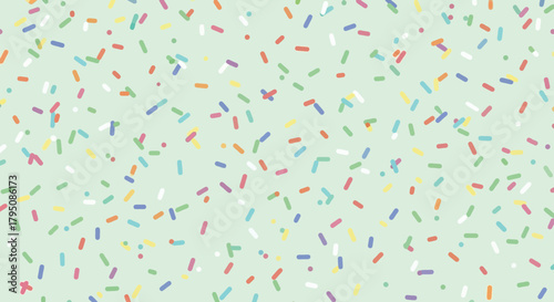 Colorful Sprinkles on a Green Background Sweet Celebration Pattern