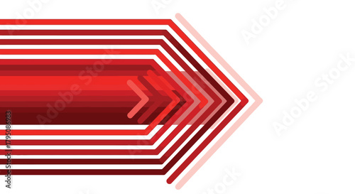 Hexagonal Red Arrow Pattern - Modern Design, Corporate Identity, Business Concept