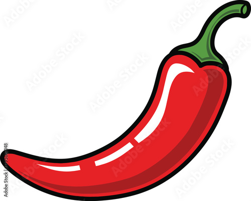 Vibrant red chili pepper with a spicy kick.